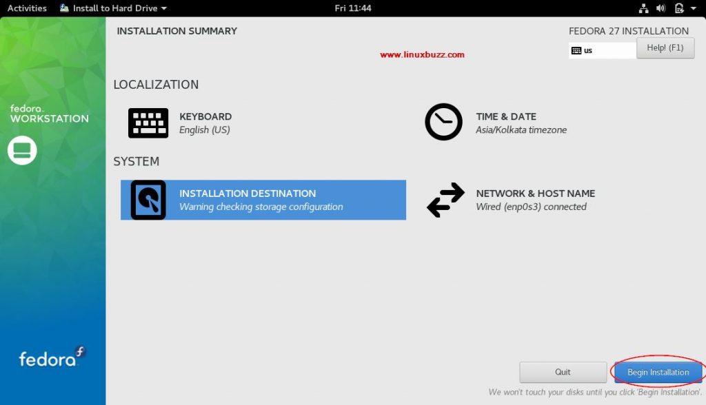 Begin-Installation-Fedora27