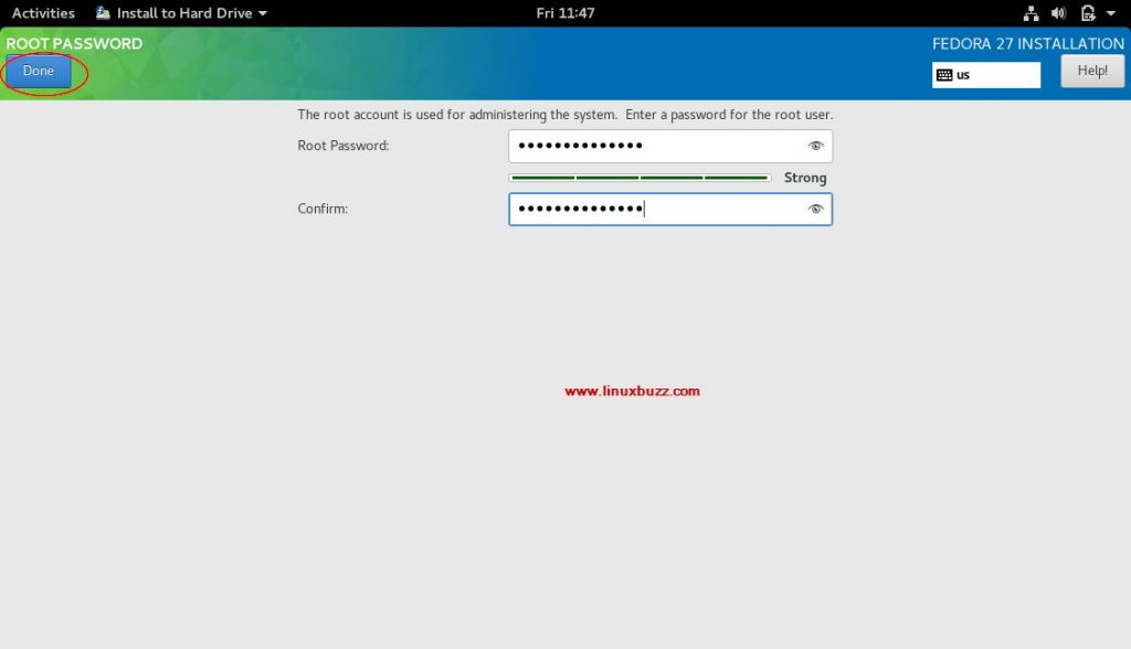 root-password-fedora27-installation