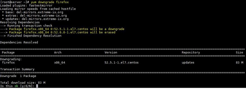 yum-downgrade-command