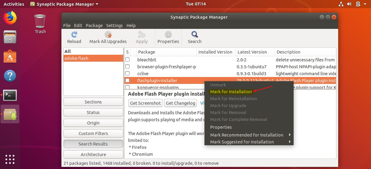 Install FlashArch - Adobe Flash SWF Player on Linux