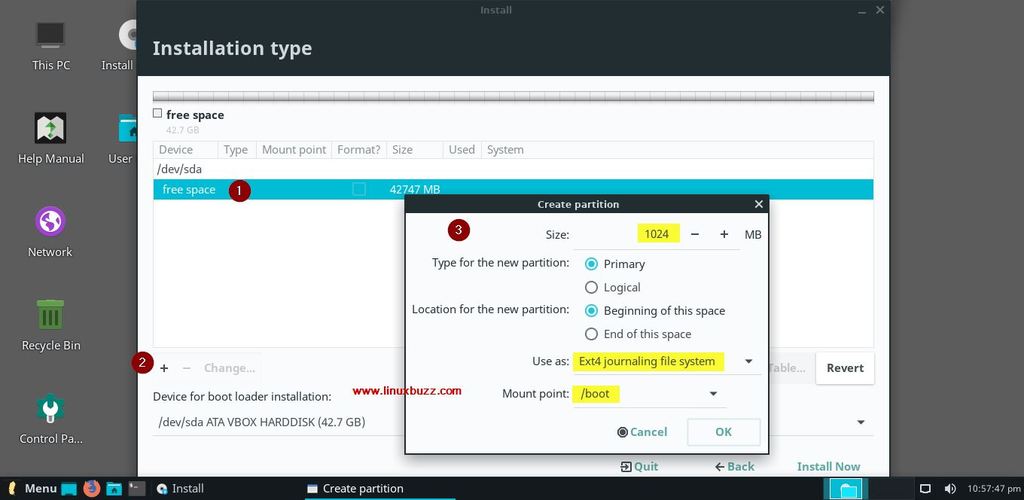 Boot-Partition-Linux-Lite4-Installation