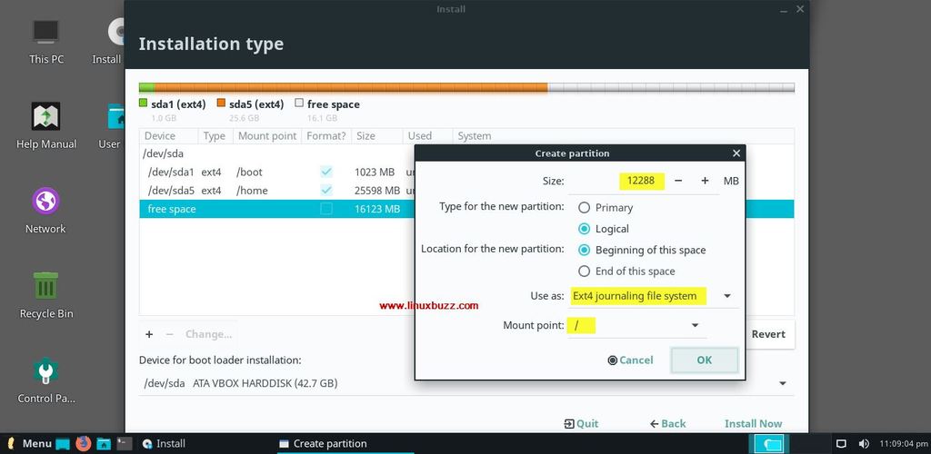 slash-root-partition-linux-lite-4-installation