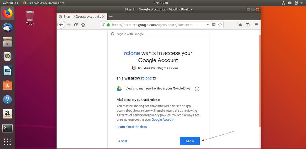 allow-access-rclone-ubuntu18-04