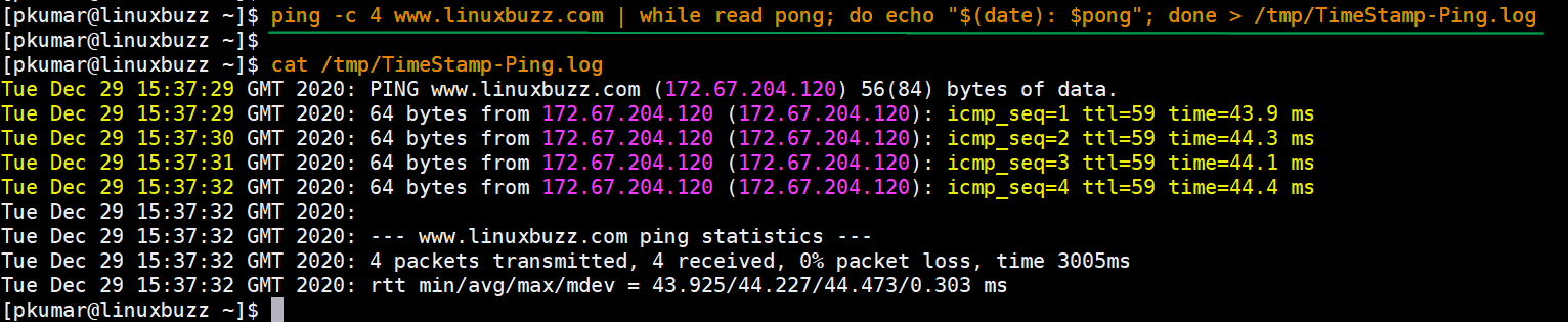 ping multiple computers and output to text file