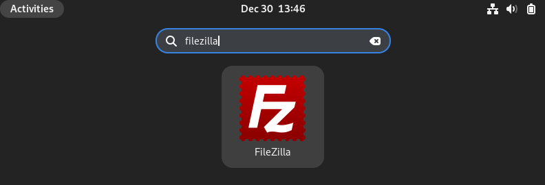 Search-filezilla-Activities-Debian12