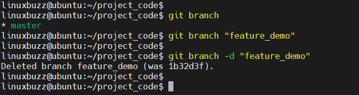 Git-Branch-Command-Linux