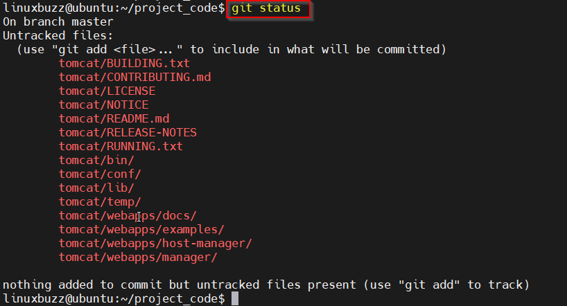 Git-Status-Command-Linux