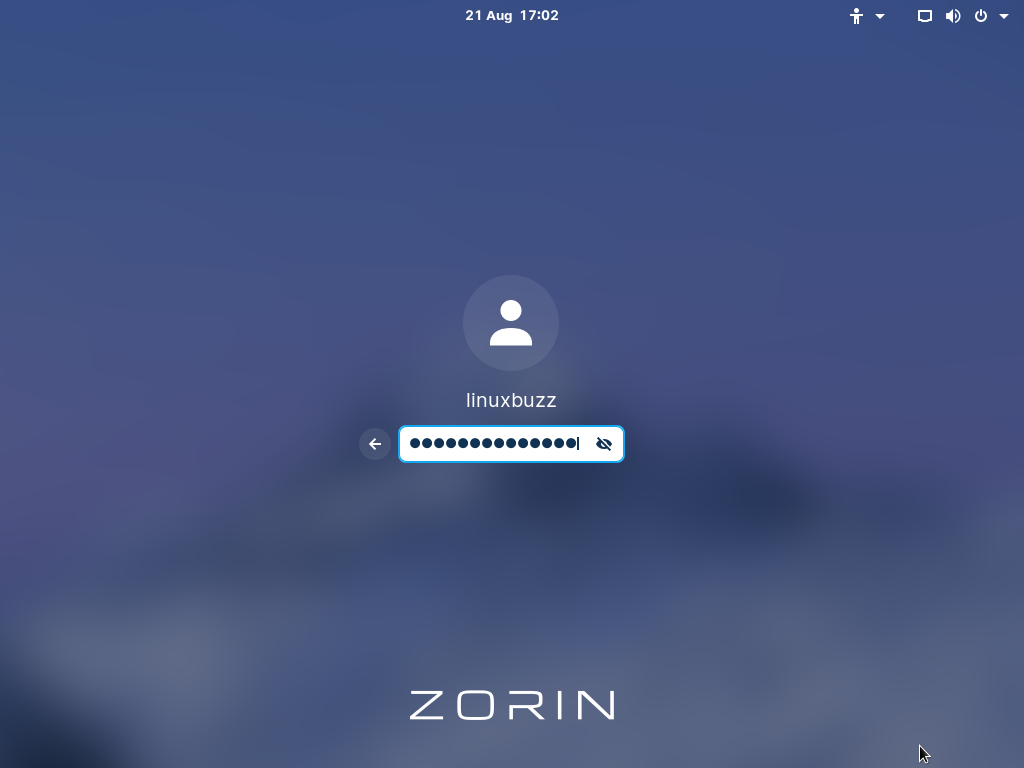 Login-Screen-After-Zorin-OS16-Installation