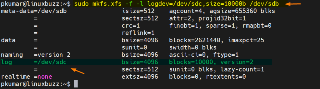 Internal-log-xfs-filesystem-separate-disk