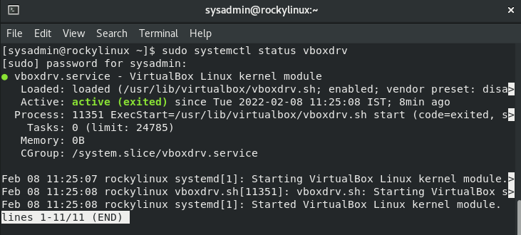 vboxdrv-service-status-rockylinux