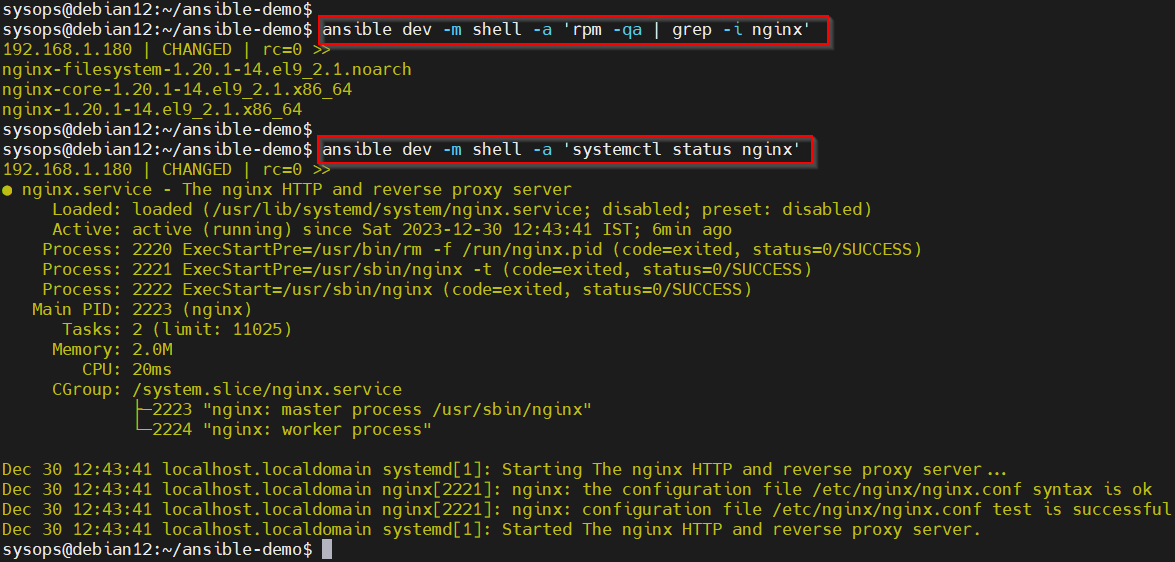 Ansible-Ad-Hoc-Command-Nginx-Status-Debian12