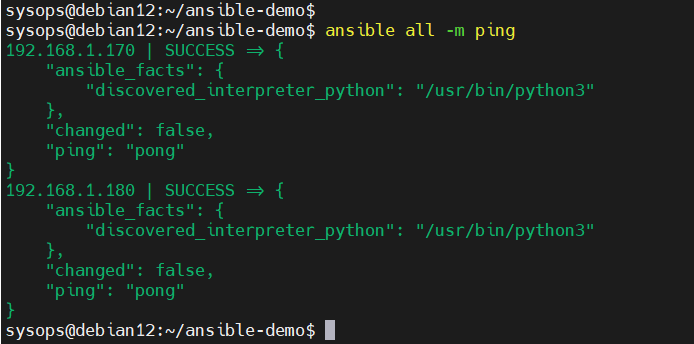 Ansible-Ping-Module-Managed-Hosts-Debian12