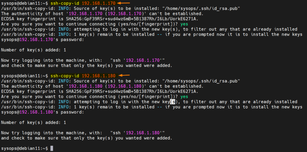 Exchange-Keys-with-ssh-copy-id-command