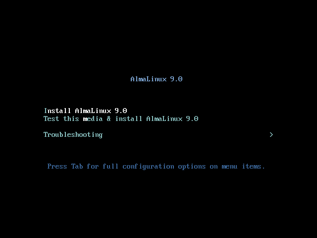 Choose-Install-AlmaLinux-9-Option