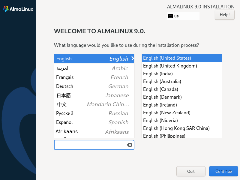 Language-During-AlmaLinux9-Installation