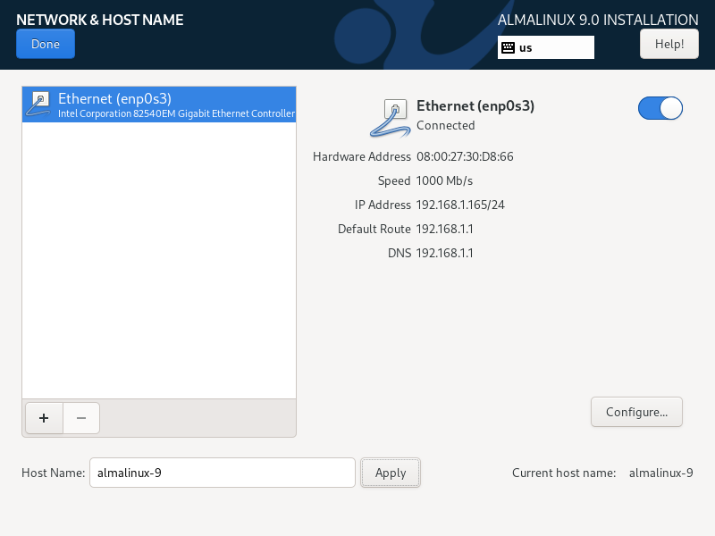 Network-Hostname-During-AlmaLinux9-Installation