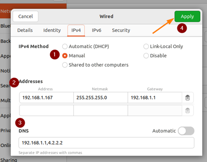 Set Static IP Address Ubuntu