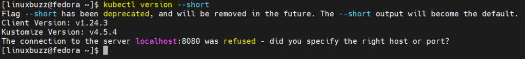 Kubectl-version-fedora-linux