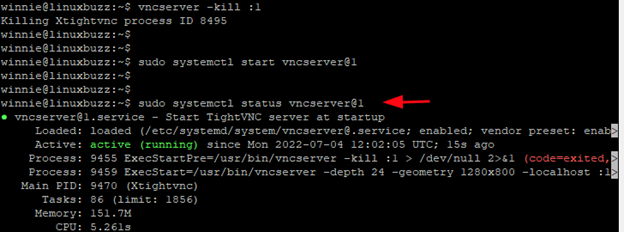 Systemctl-vncserver-status-ubuntu