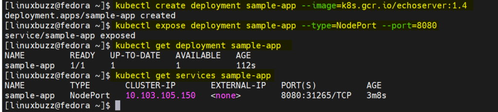 View-Deployments-Status-Kubernetes-Fedora