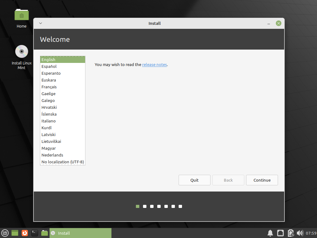 Choose-Language-for-LinuxMint21-Installation