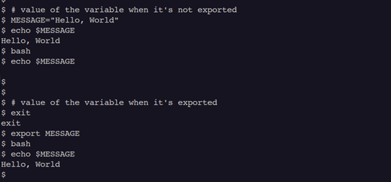 Export-Variables-in-bash-script