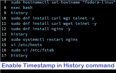 Enable-timestamp-linux-history-command