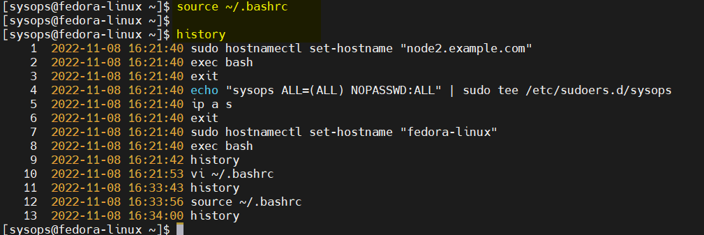 Source-bashrc-file-histtimeformat-linux