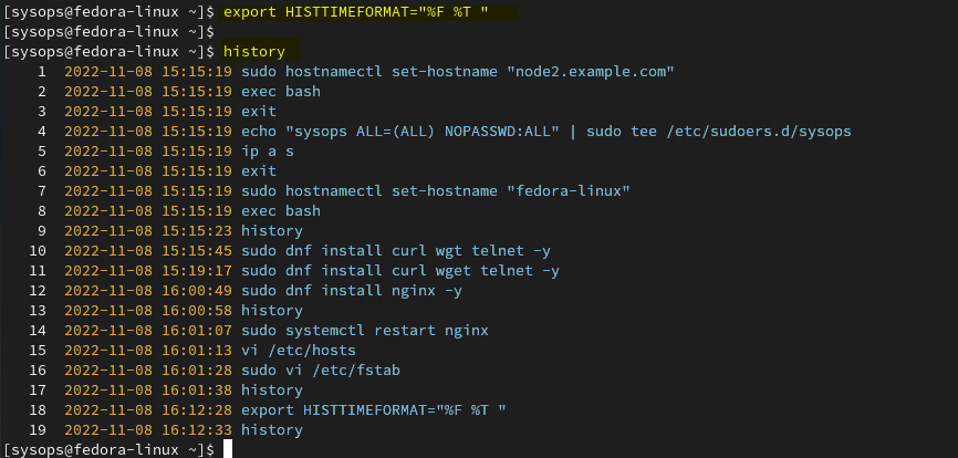 Timestamp-history-command-output-linux