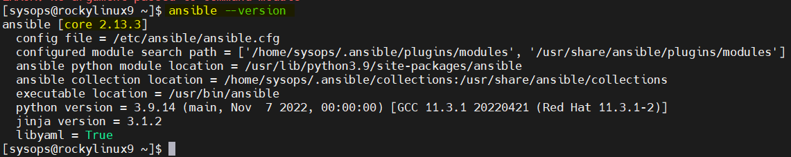 Ansible-version-check-after-installation