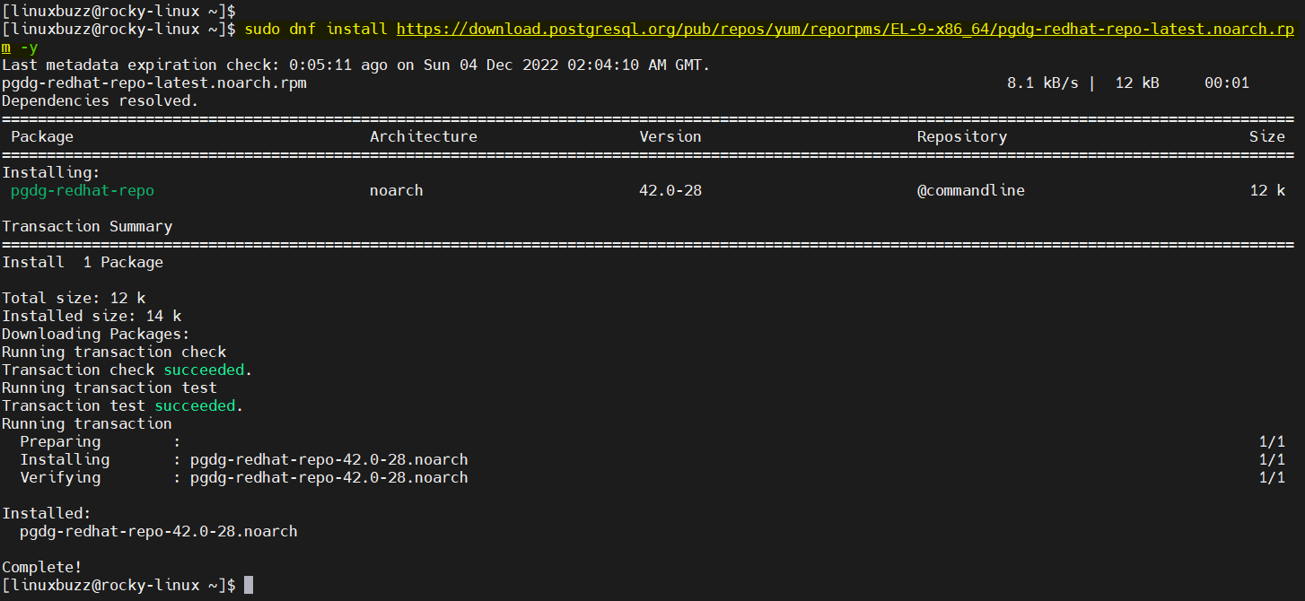 Package-Repository-PostgreSQL15-RockyLinux