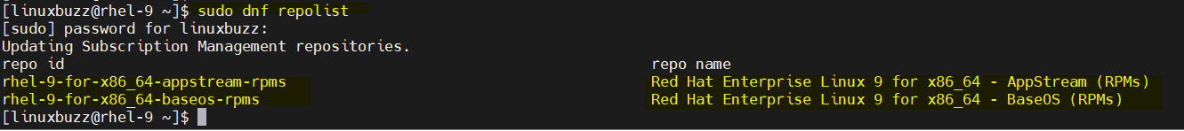 DNF-Repolist-RHEL9