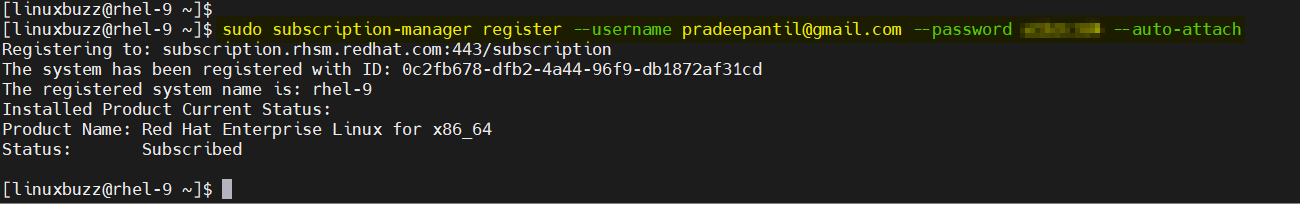 Subcription-Manager-Command-RHEL9