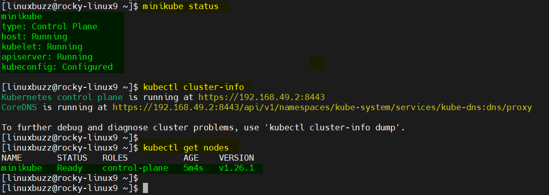Minikube-status-Rocky-Linux9