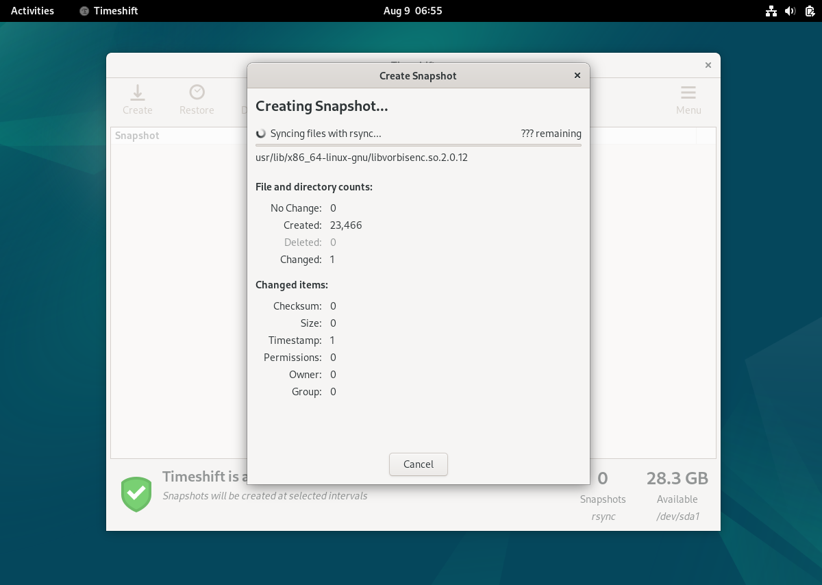 Creating-Snapshot-Progress-Timeshift-Debian12