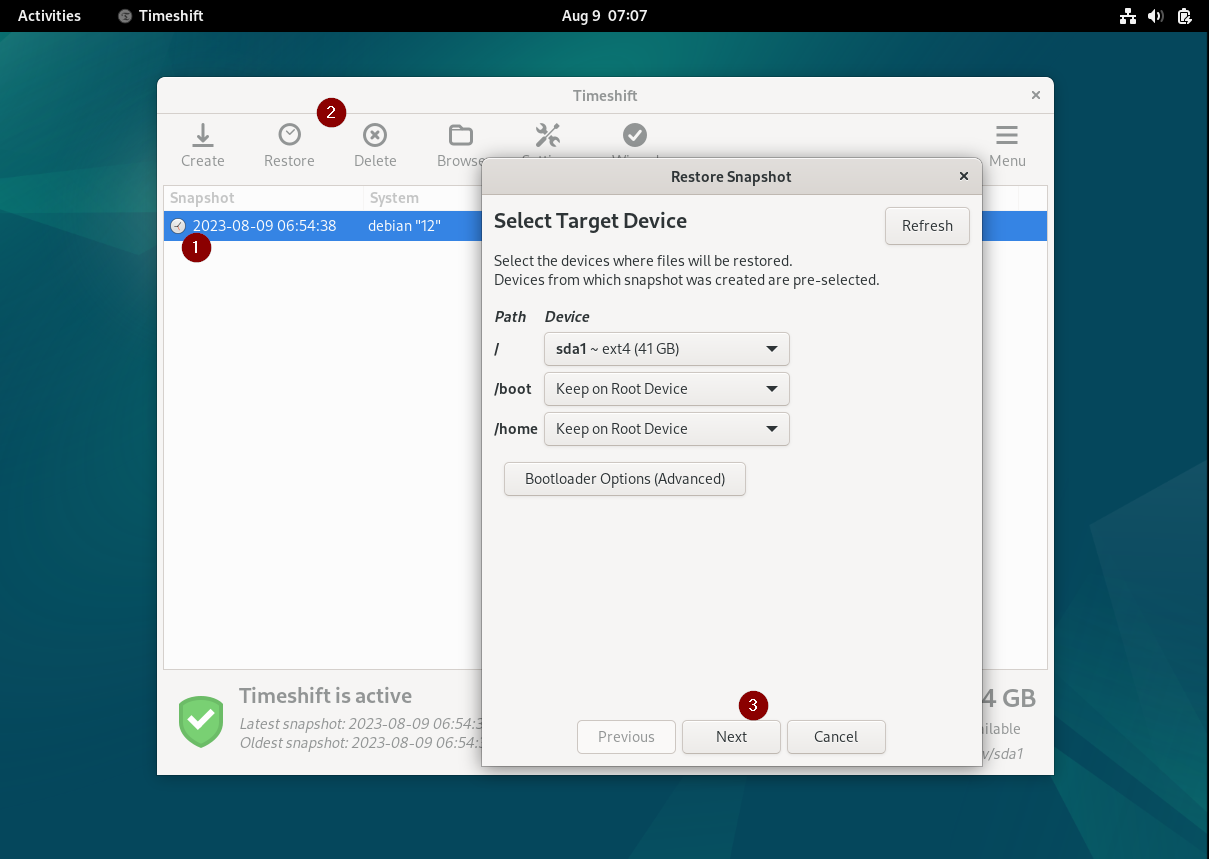 Restoring System Snapshot TimeShift Debain12 Restoring-System-Snapshot-TimeShift-Debain12