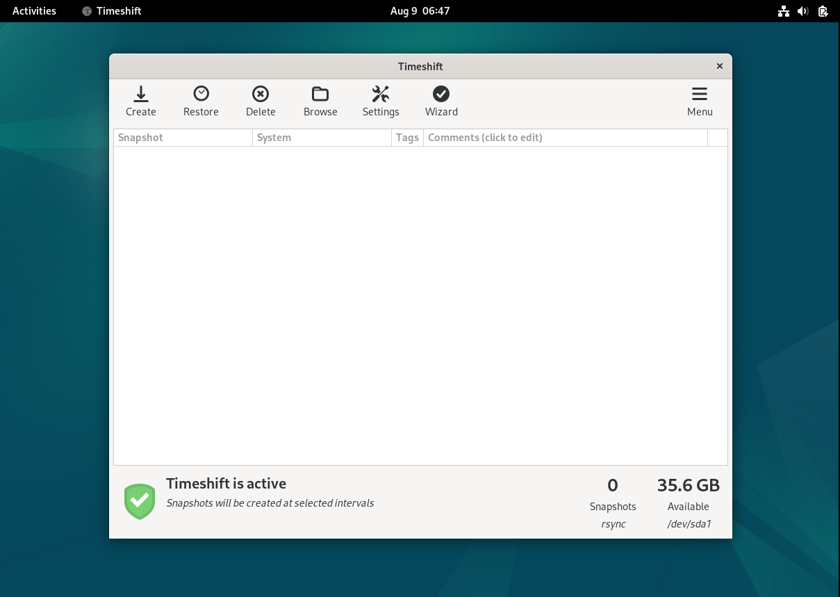Timeshift-Graphical-Interface-Debian12