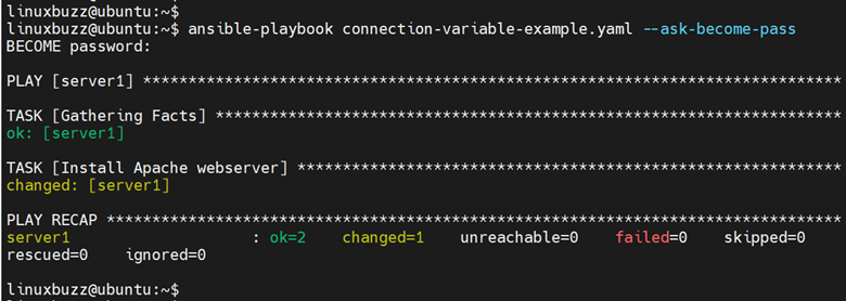 Connection-Variables-Ansible-Playbook