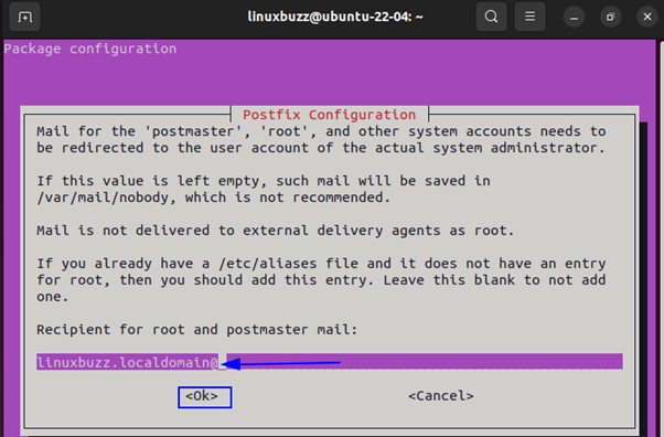 Postfix-Configuration-Root-Postmaster-Mail