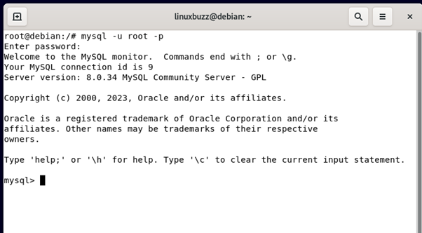 Login-MySQL-Server-Command-Linux-Debian