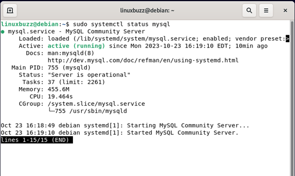 MySQL-Service-Status-Debian