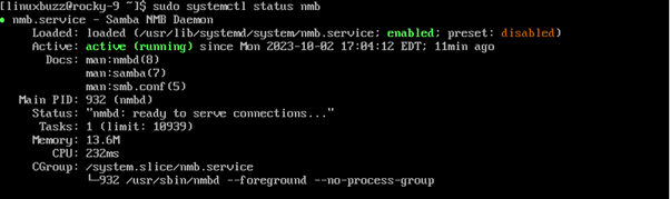 Nmb-Service-Status-RockyLinux-AlmaLinux