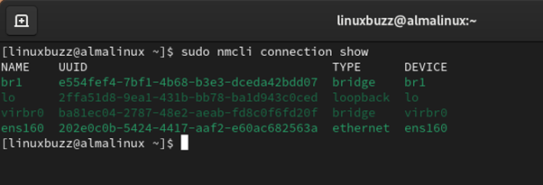 Nmcli-connection-after-creating-bridge-rockylinux9-almalinux9
